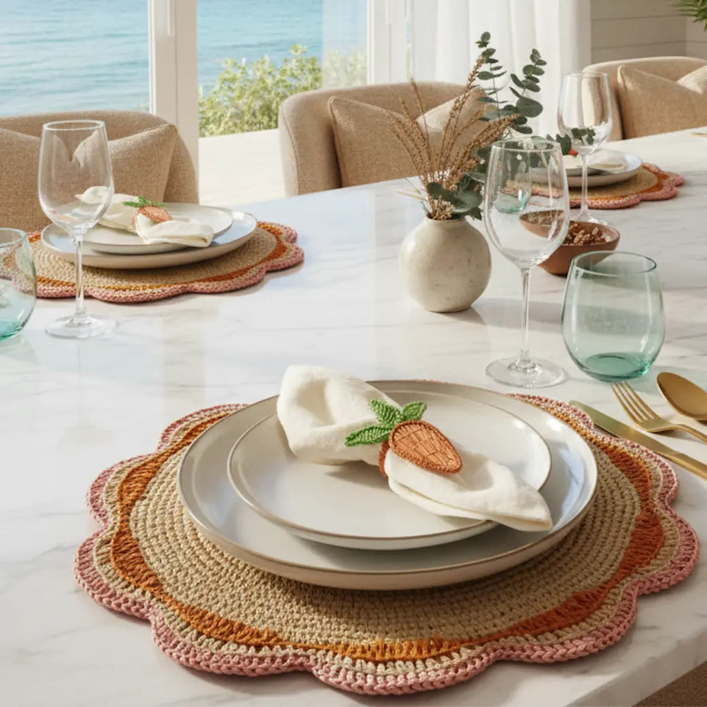 Carrot Handwoven Napkin Rings Set of 4 Payton James