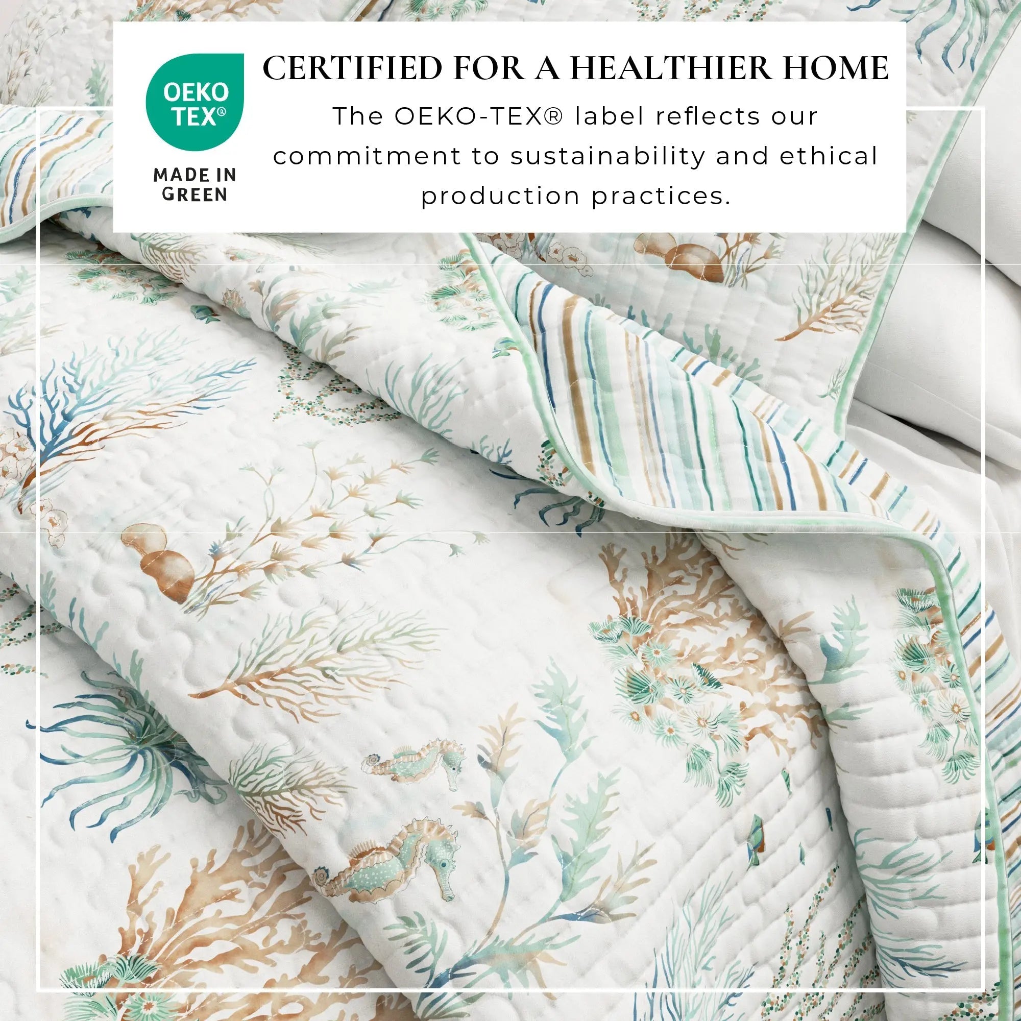Coastal Printed Cotton Quilt Set - Santa Barbara Collection Great Bay Home