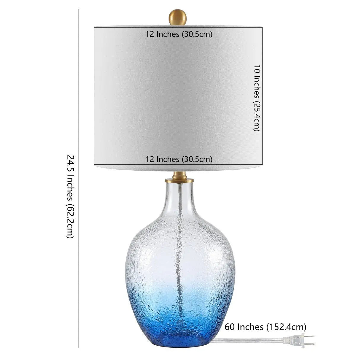 Coastal Blue & Clear Ombre Glass Table Lamp Loving Coastal Living
