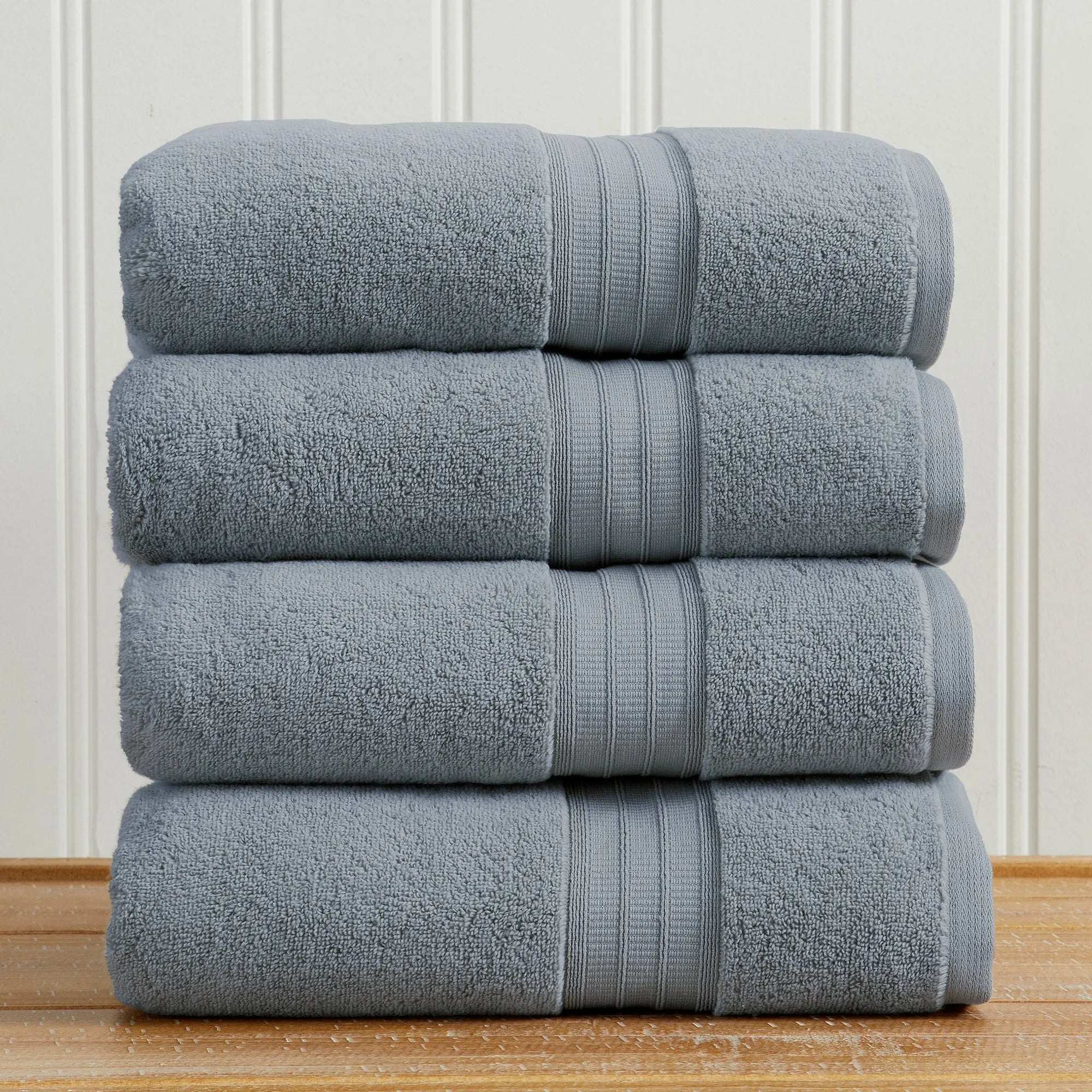 Premium bath towel set, Chiara Collection, 100% cotton, slate blue, four towels