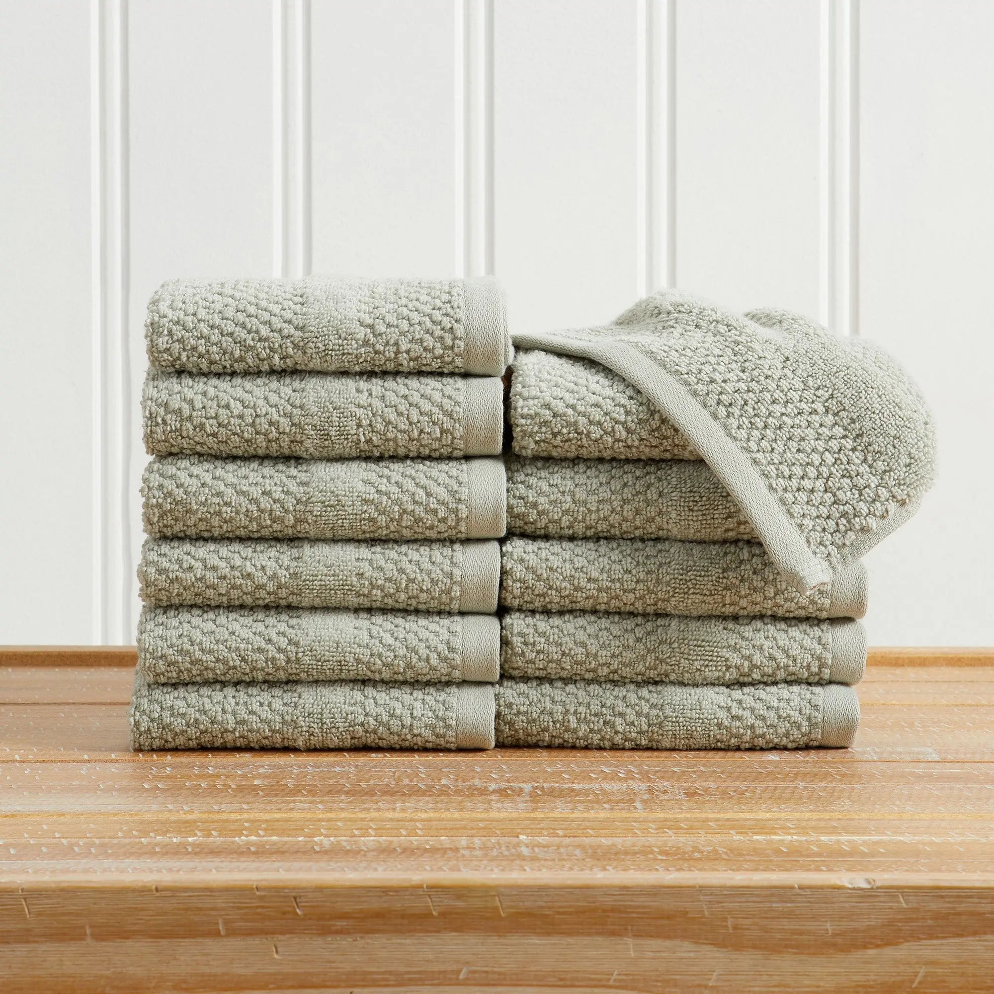 Bath towel set Marbella Collection by Great Bay Home; 100% cotton, woven texture in beige