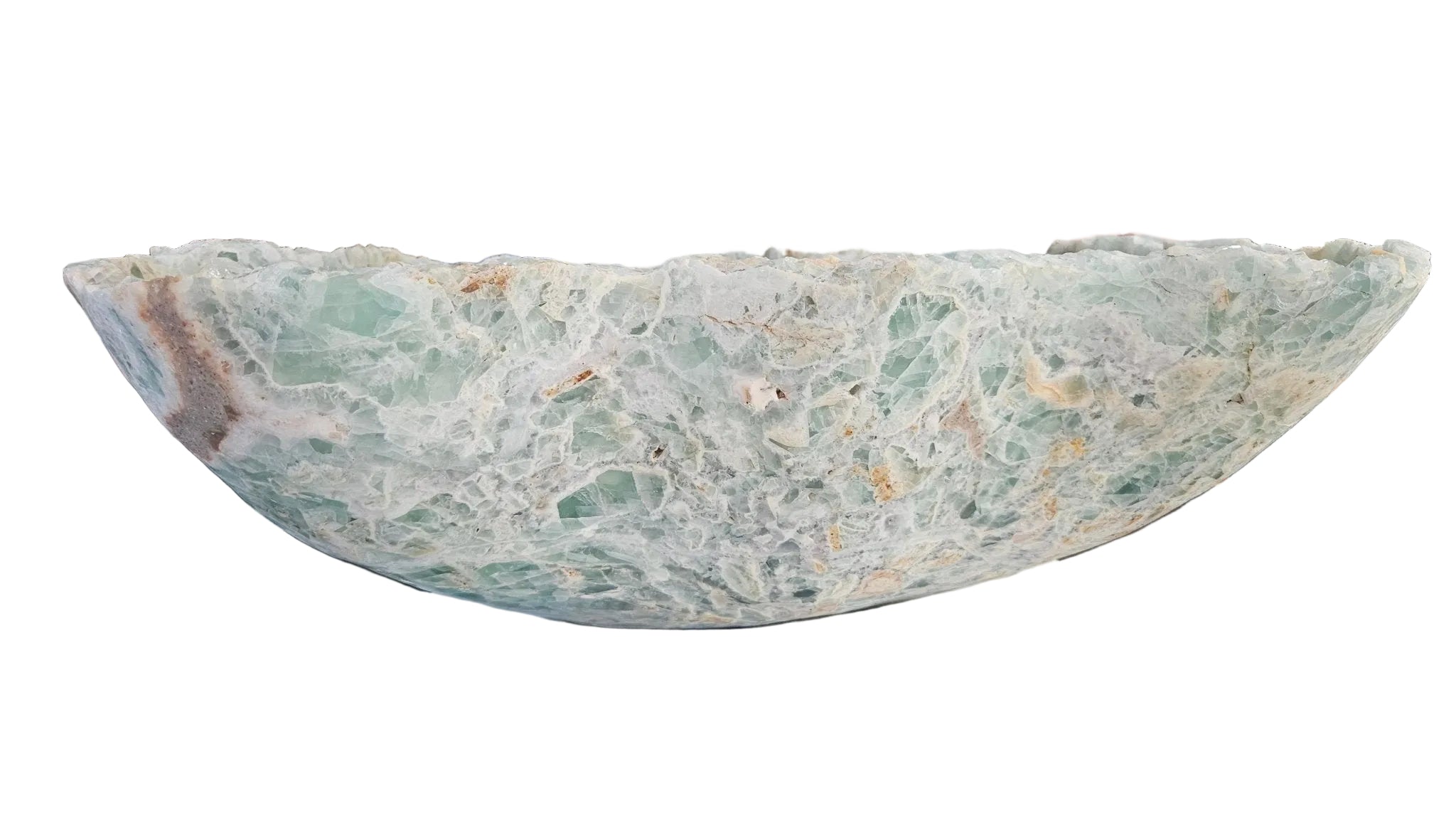 Large Hand-Carved Fluorite Bowl | Natural Crystal Centerpiece 30”  Decorative Bowl