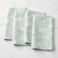 Soft blue hydrangea flower linen cloth napkins for coastal, beach, or summer table styling