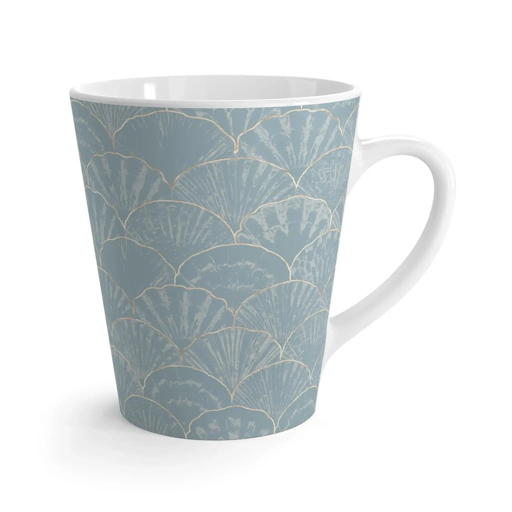 Light blue seashell coffee mug for coastal decor