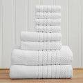 100% cotton checkered jacquard bath towel set by Great Bay Home Giuliana Collection, white