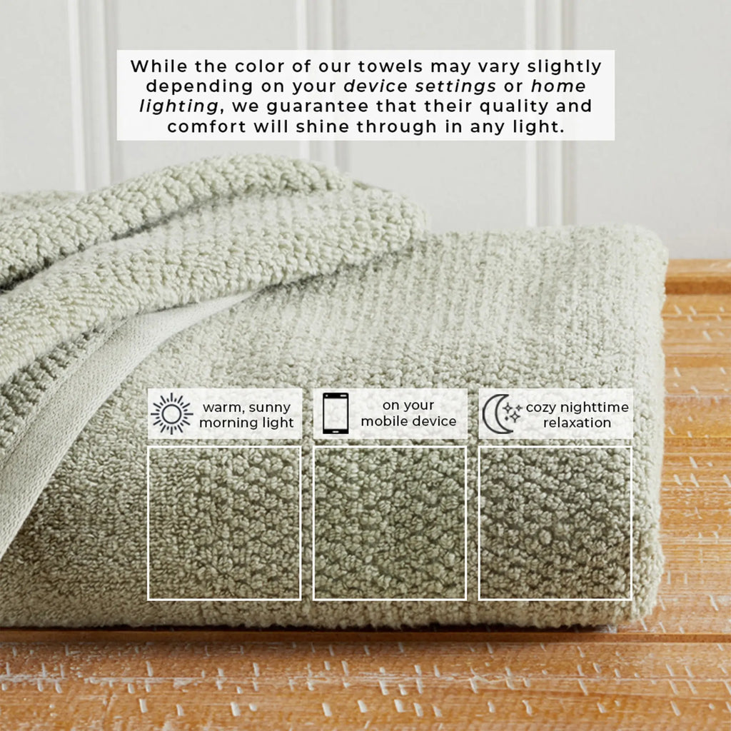 100% Cotton Woven Texture Bath Towel Set - Marbella Collection, Great Bay Home, beige towels