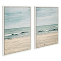 Luxury coastal framed canvas wall art set of two for an elegant seaside-inspired interior.