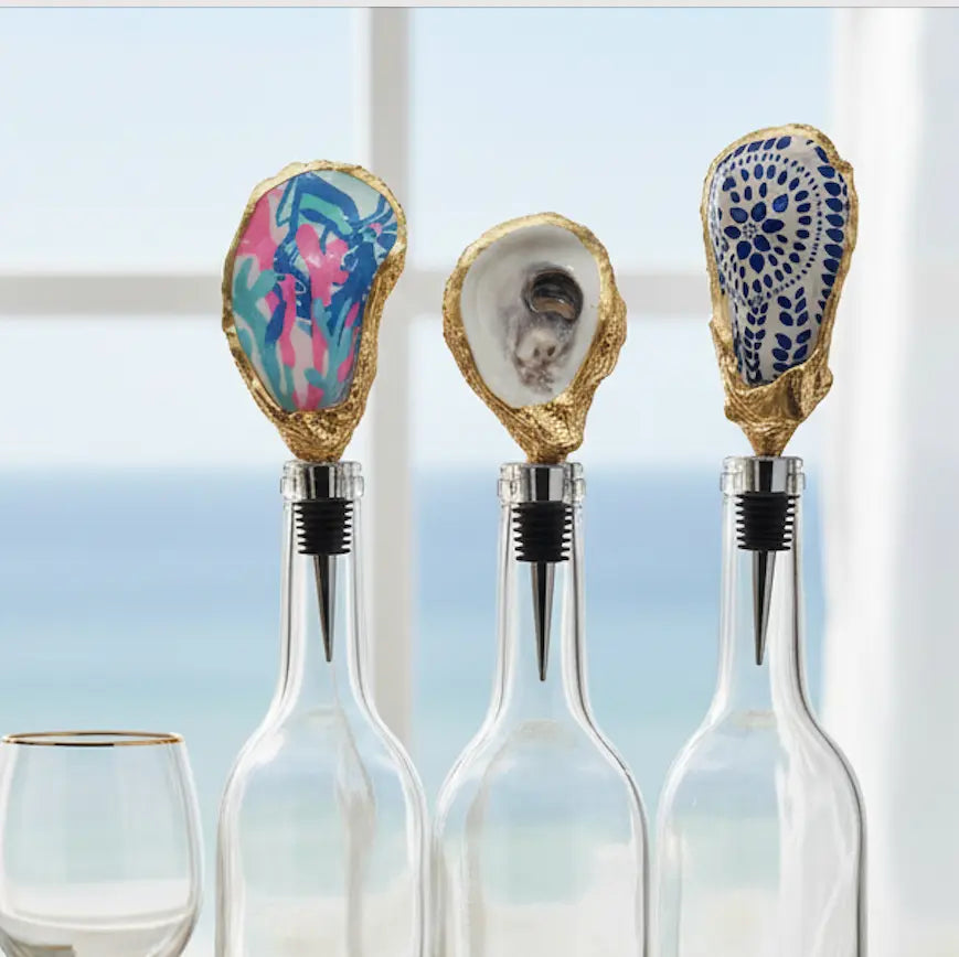 Luxury Coastal Oyster Shell Wine Stopper The Gilded Shell