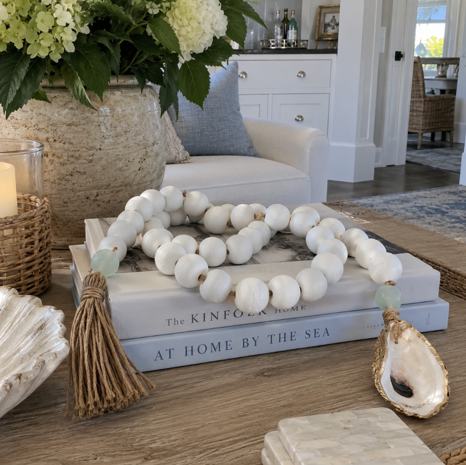 Luxury gold beaded garland for elegant coastal decor