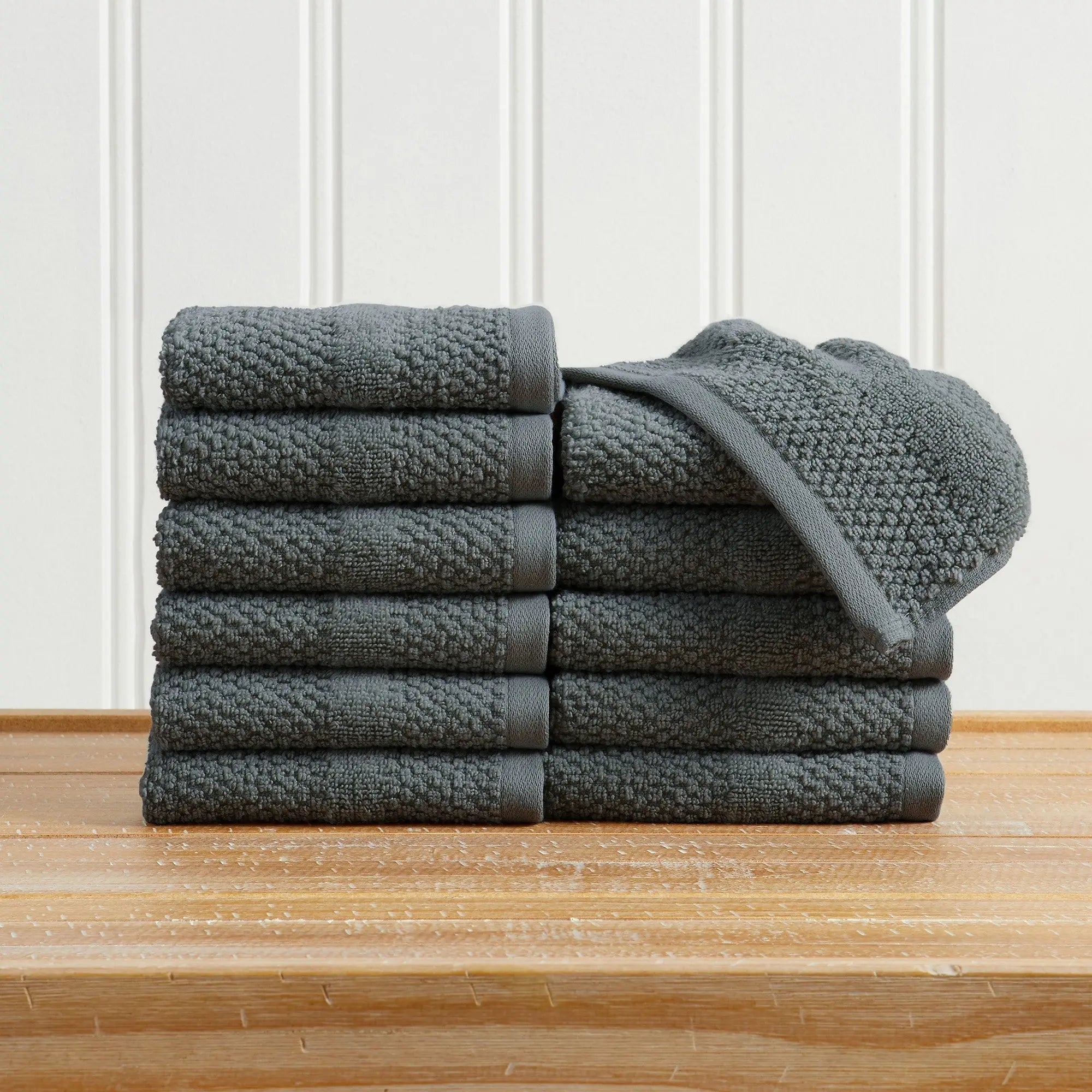 Bath towel set in dark gray, 100% cotton, Marbella Collection
