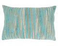 Marbella Aqua woven lumbar pillow that adds a cool blue accent to beds, sofas, and window seats.