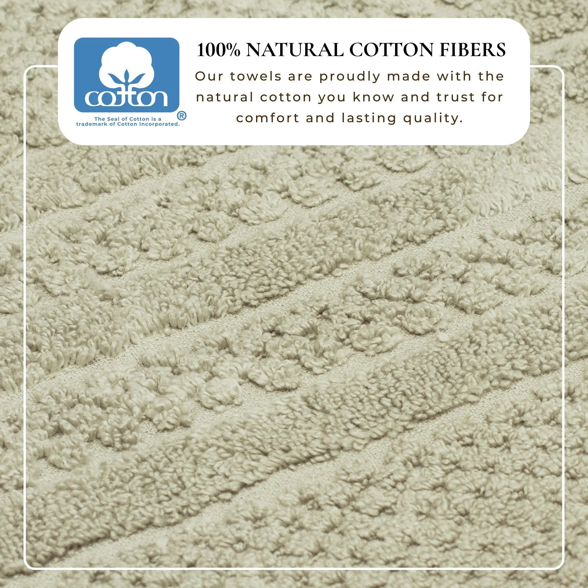 Bath towel set from Giuliana Collection in beige 100% cotton checkered jacquard.