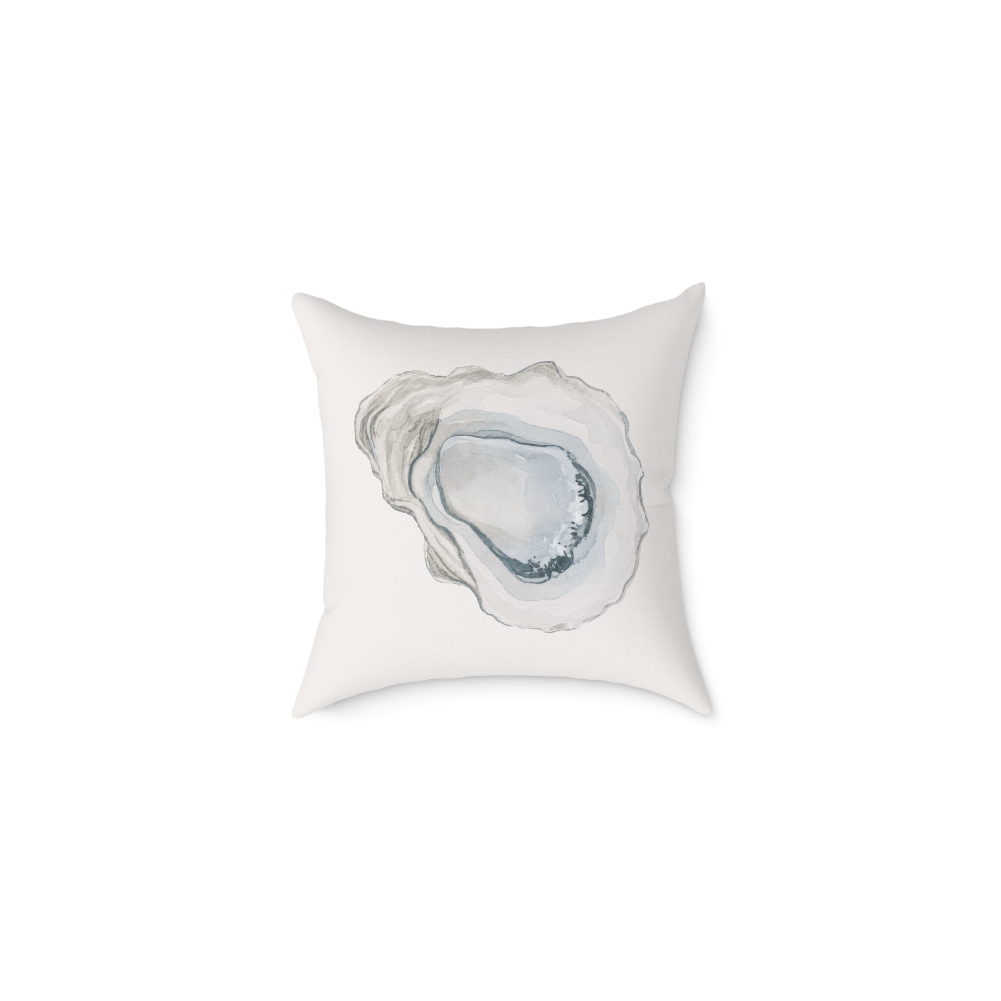 Minimal neutral oyster throw pillow for coastal farmhouse and cottage style rooms.