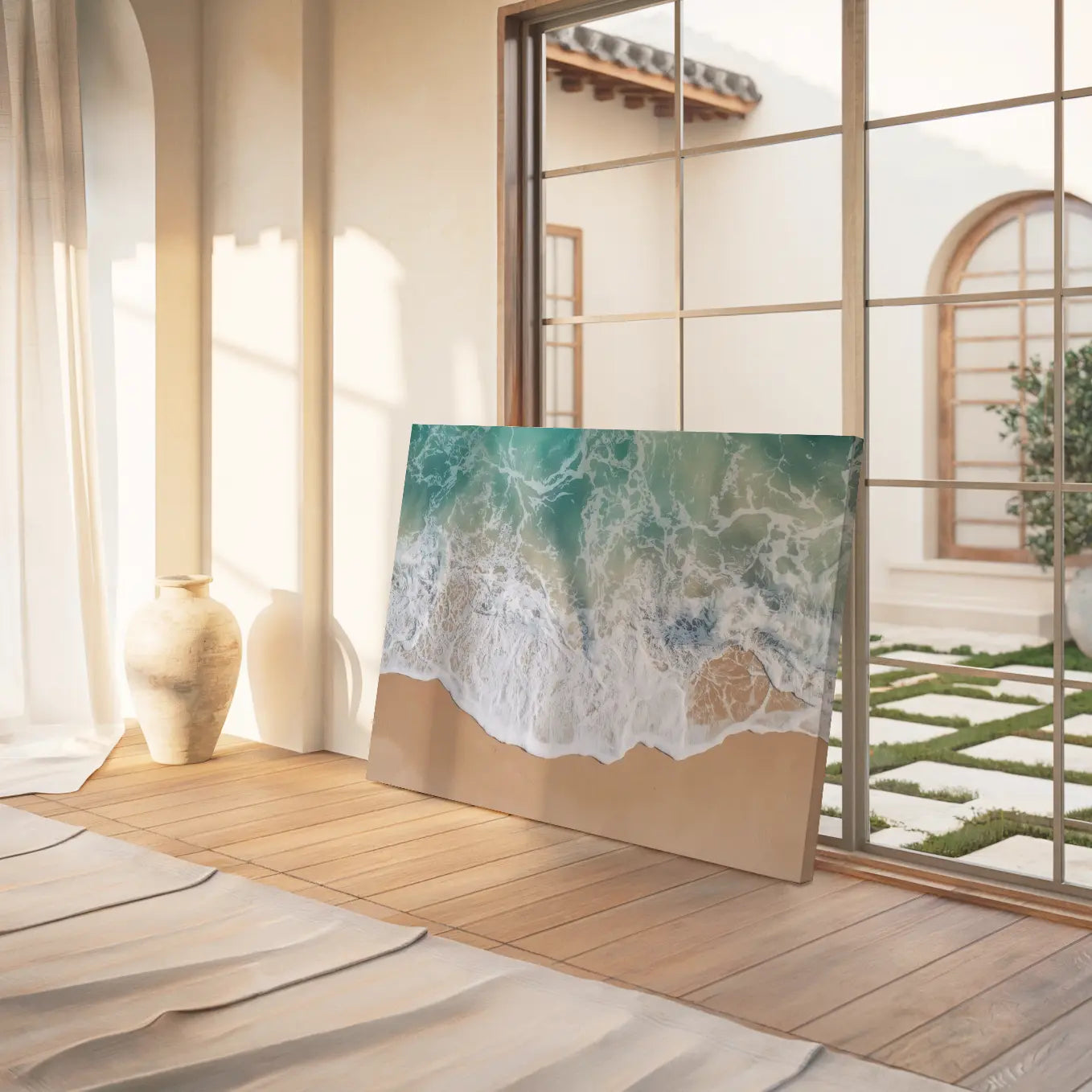 Ocean Waves Beach Canvas Printify