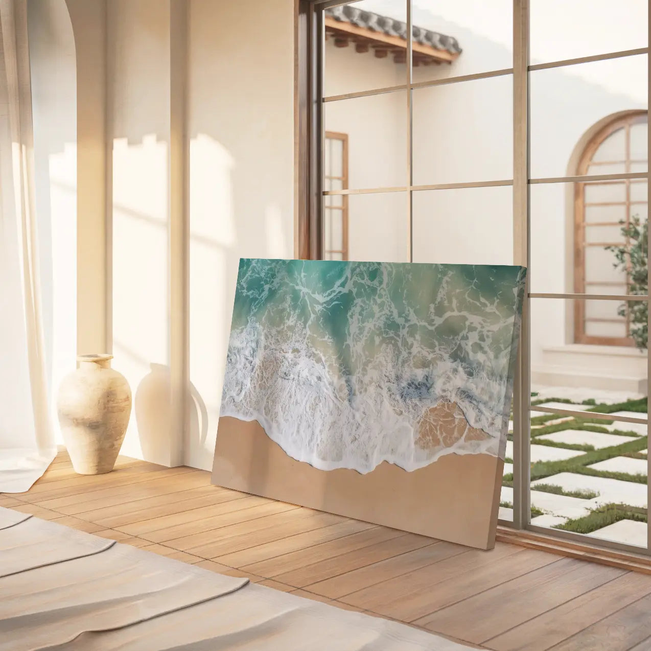 Ocean Waves Beach Canvas Printify