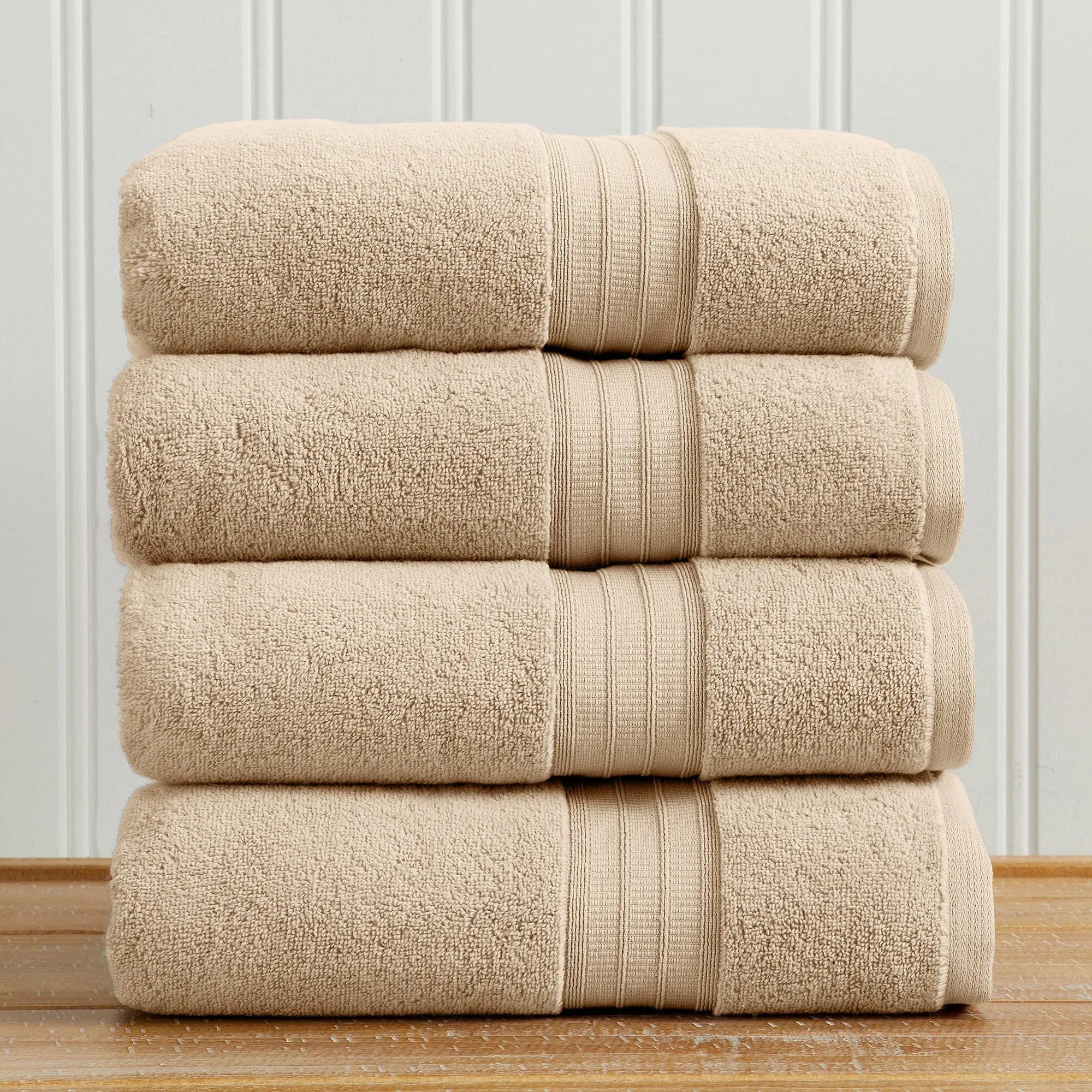 Bath towel set, 4-piece, beige 100% cotton, Chiara Collection