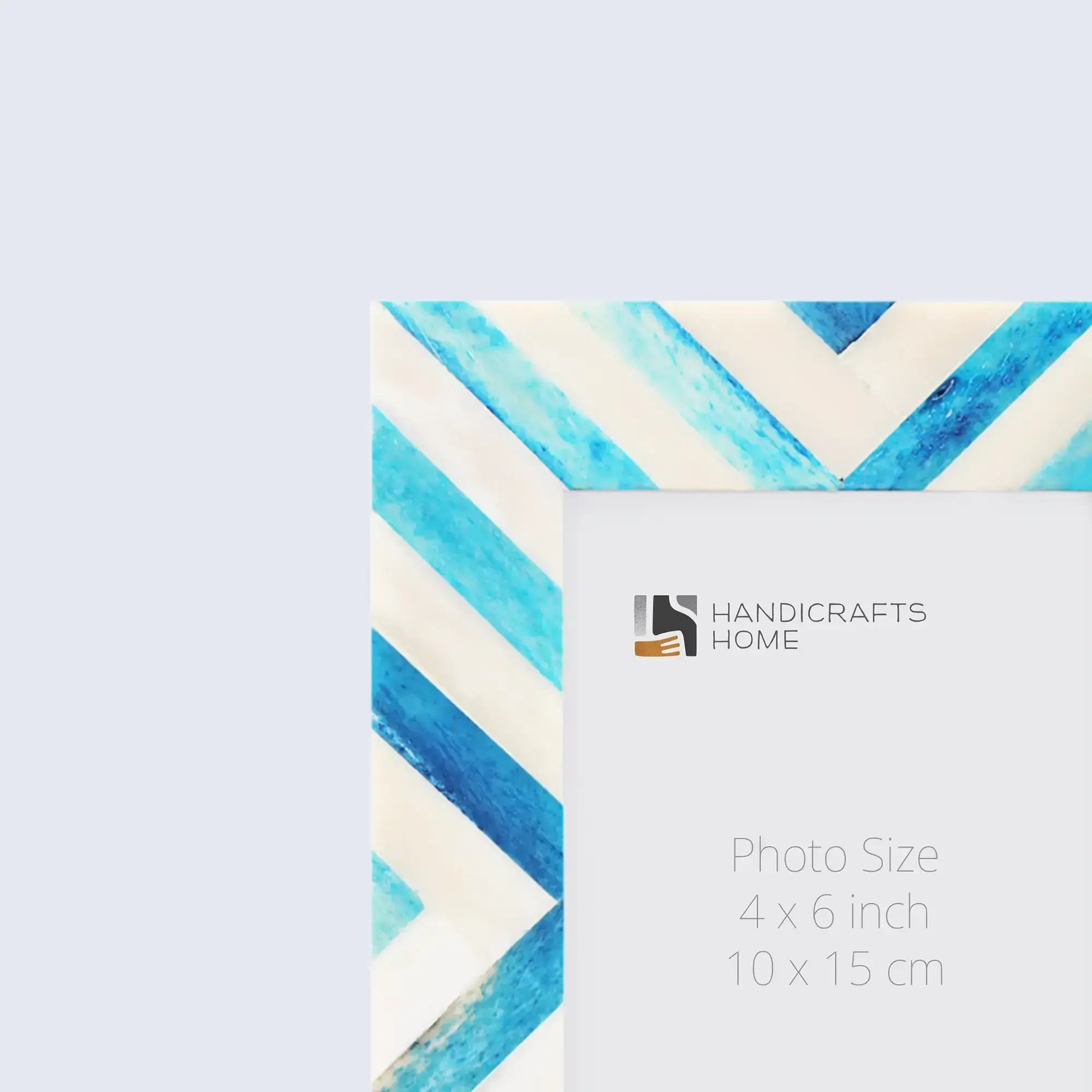 modern bone inlay frame with bold chevron pattern