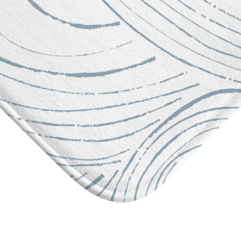 Closeup of abstract coastal pattern on soft bath mat