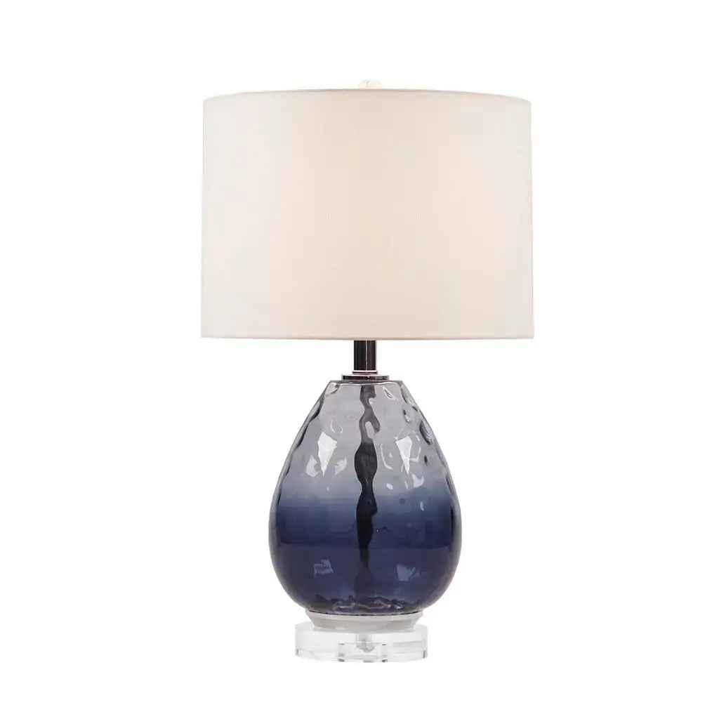 Blue fade glass lamp with smooth ombre transition