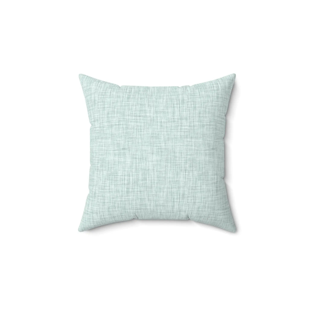 Breeze Linen Throw Pillow in pale aqua textured fabric with a linen-like weave.