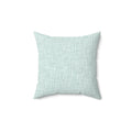 Breeze Linen Throw Pillow in pale aqua textured fabric with a linen-like weave.