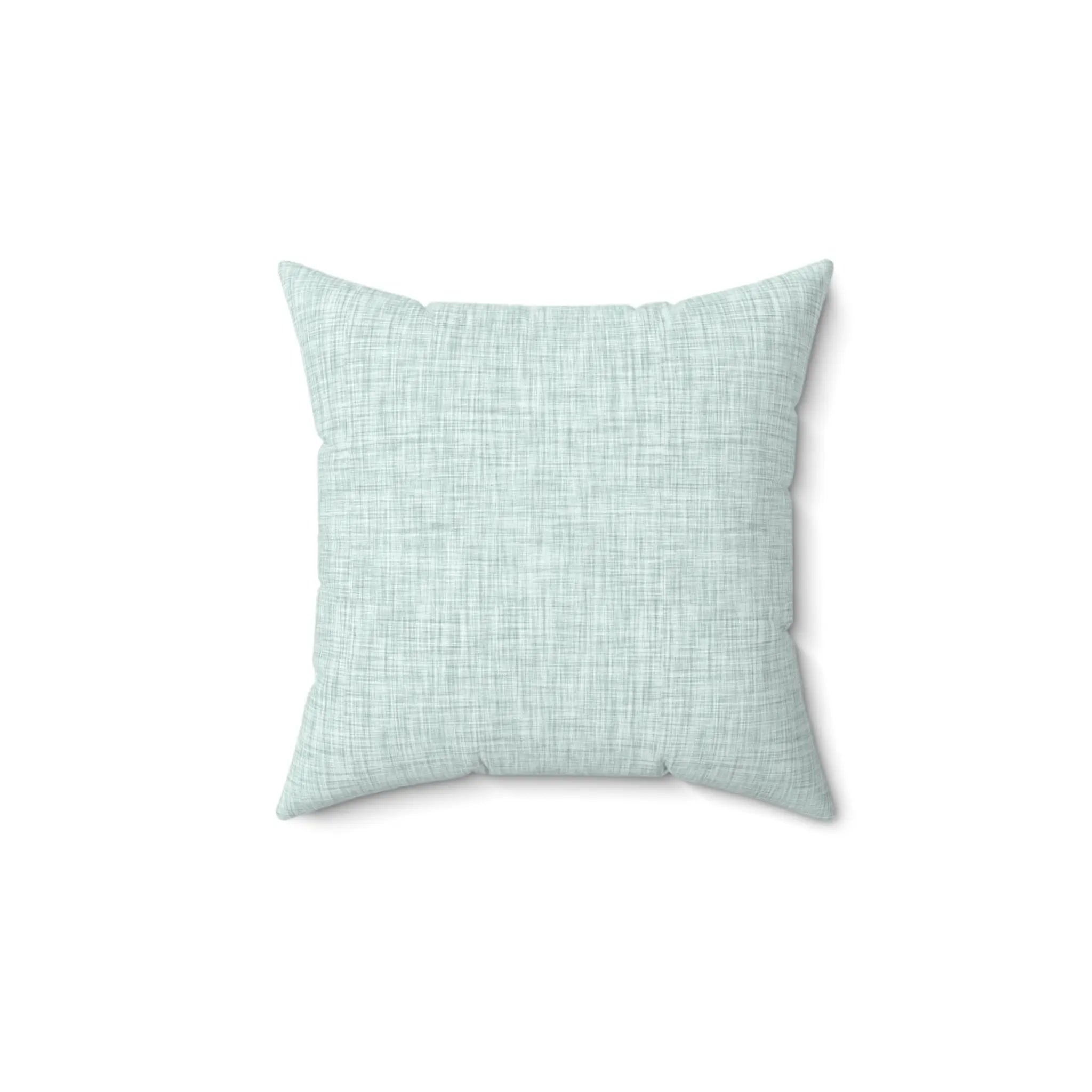 Breeze Linen Throw Pillow in pale aqua textured fabric with a linen-like weave.