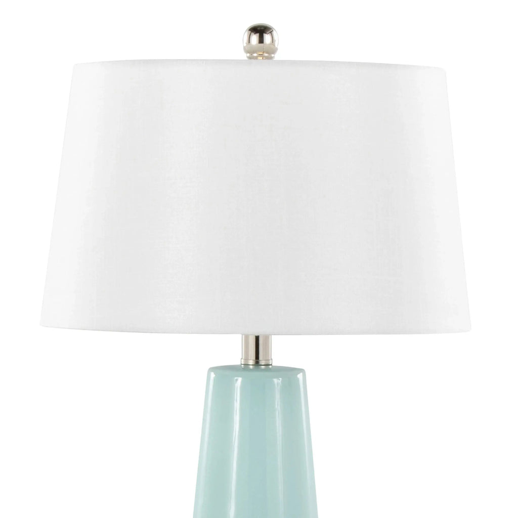 22 inch Tiffany blue table lamp with smooth ceramic body