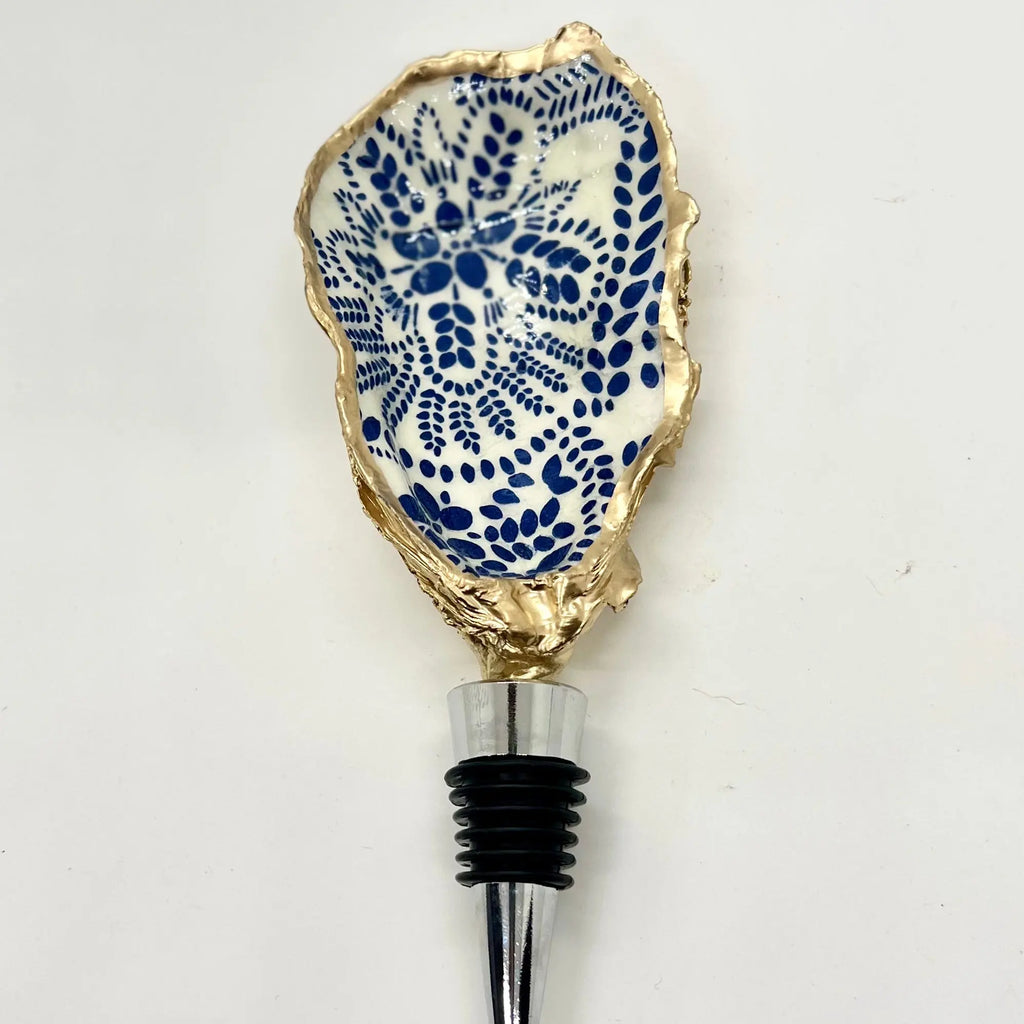 Luxury Coastal Oyster Shell Wine Stopper The Gilded Shell