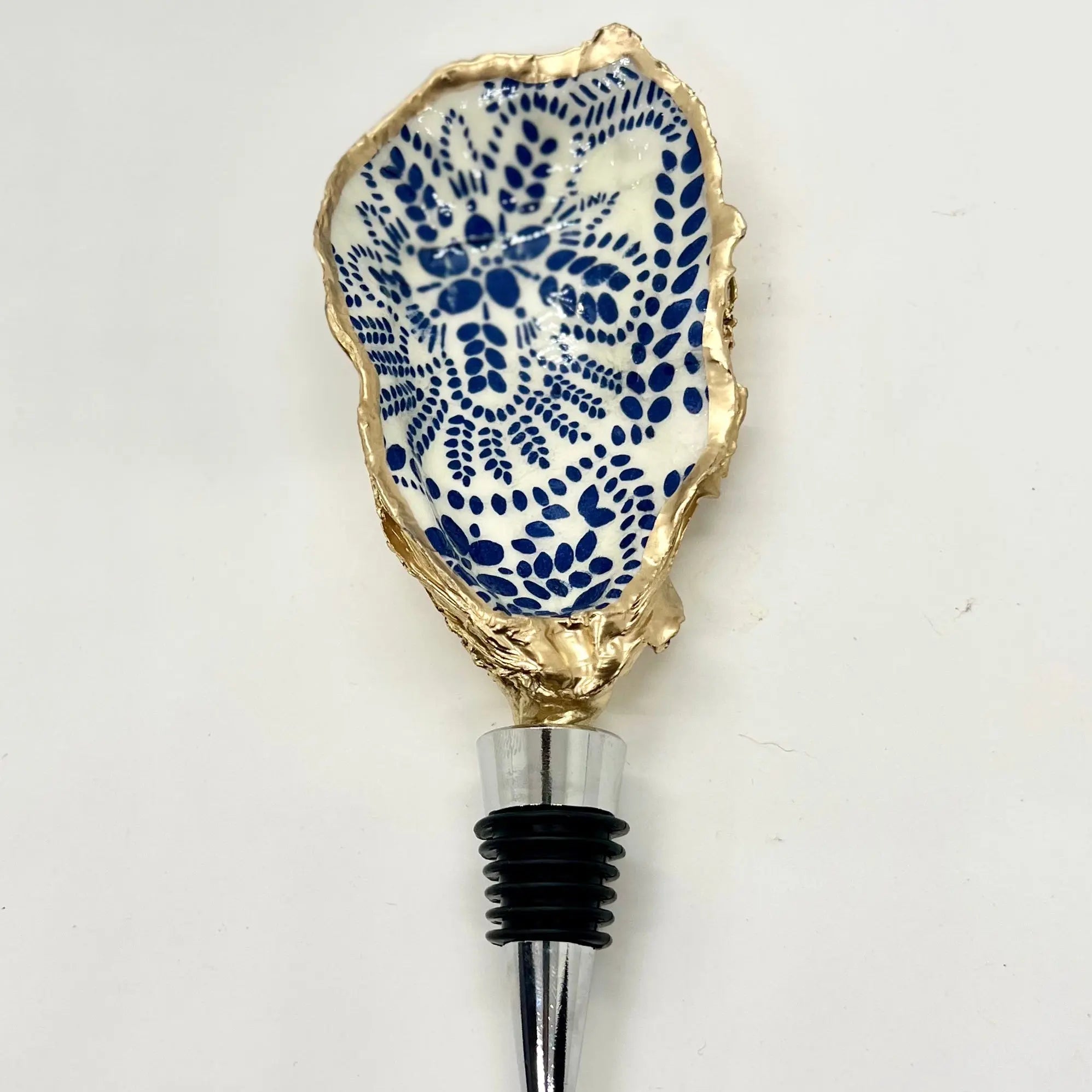 Luxury Coastal Oyster Shell Wine Stopper The Gilded Shell