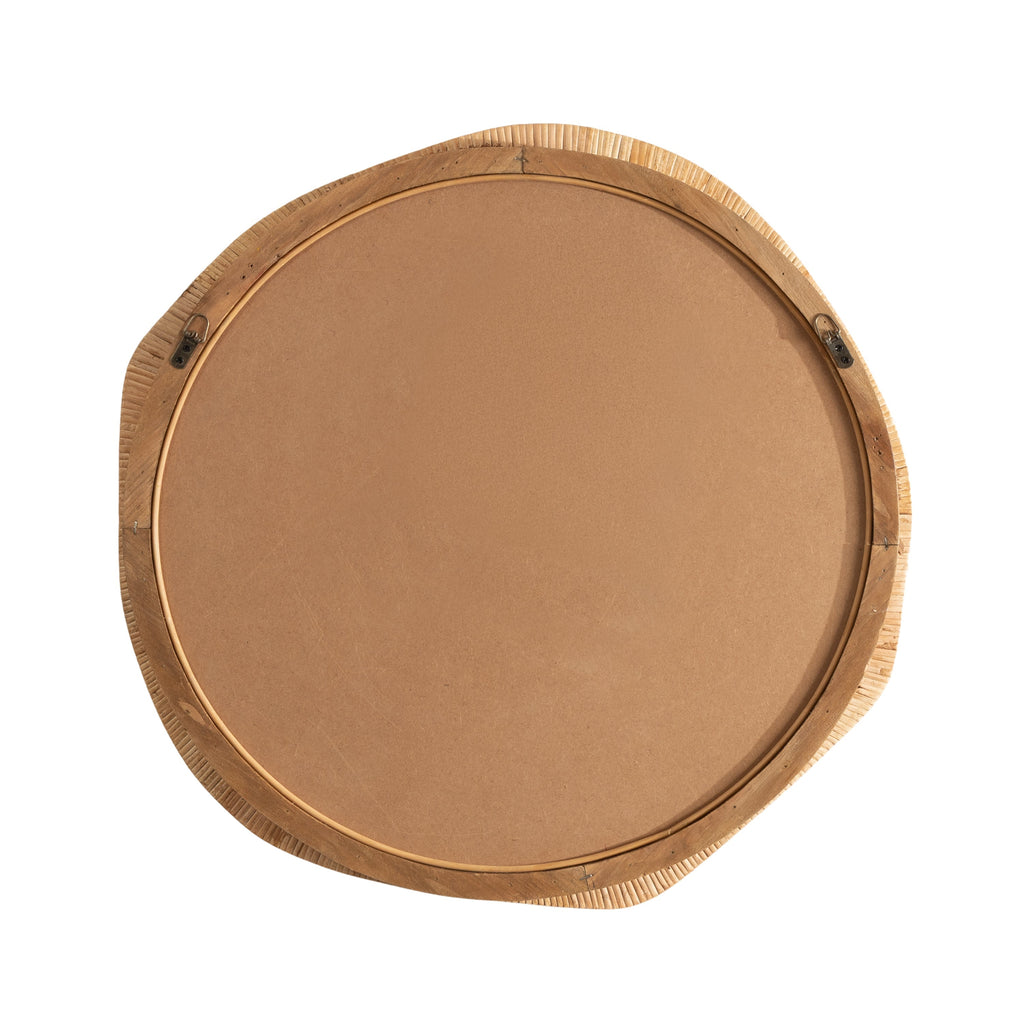 Natural rattan decorative mirror designed for relaxed coastal interiors.