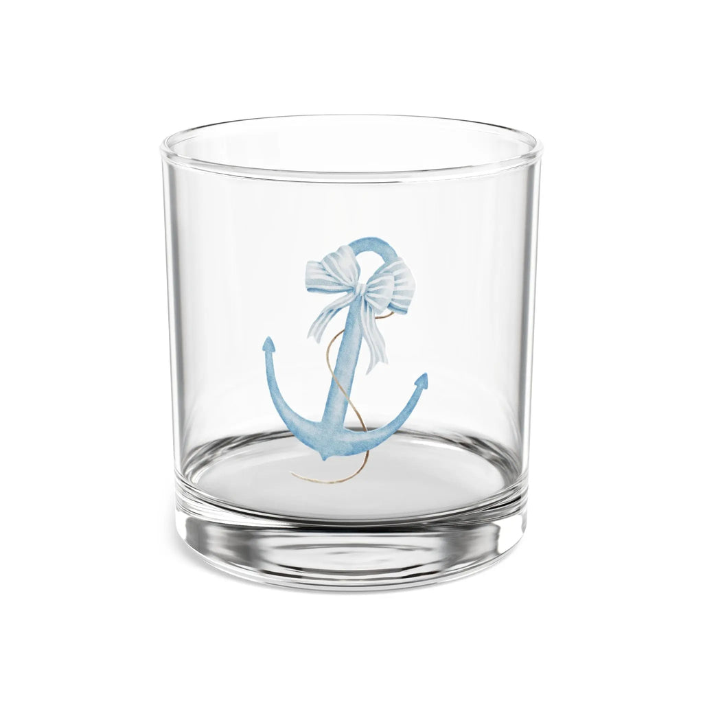 Nautical anchor cocktail glass, ocean-inspired drinkware piece