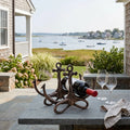 Coastal anchor wine holder designed for beach house decor