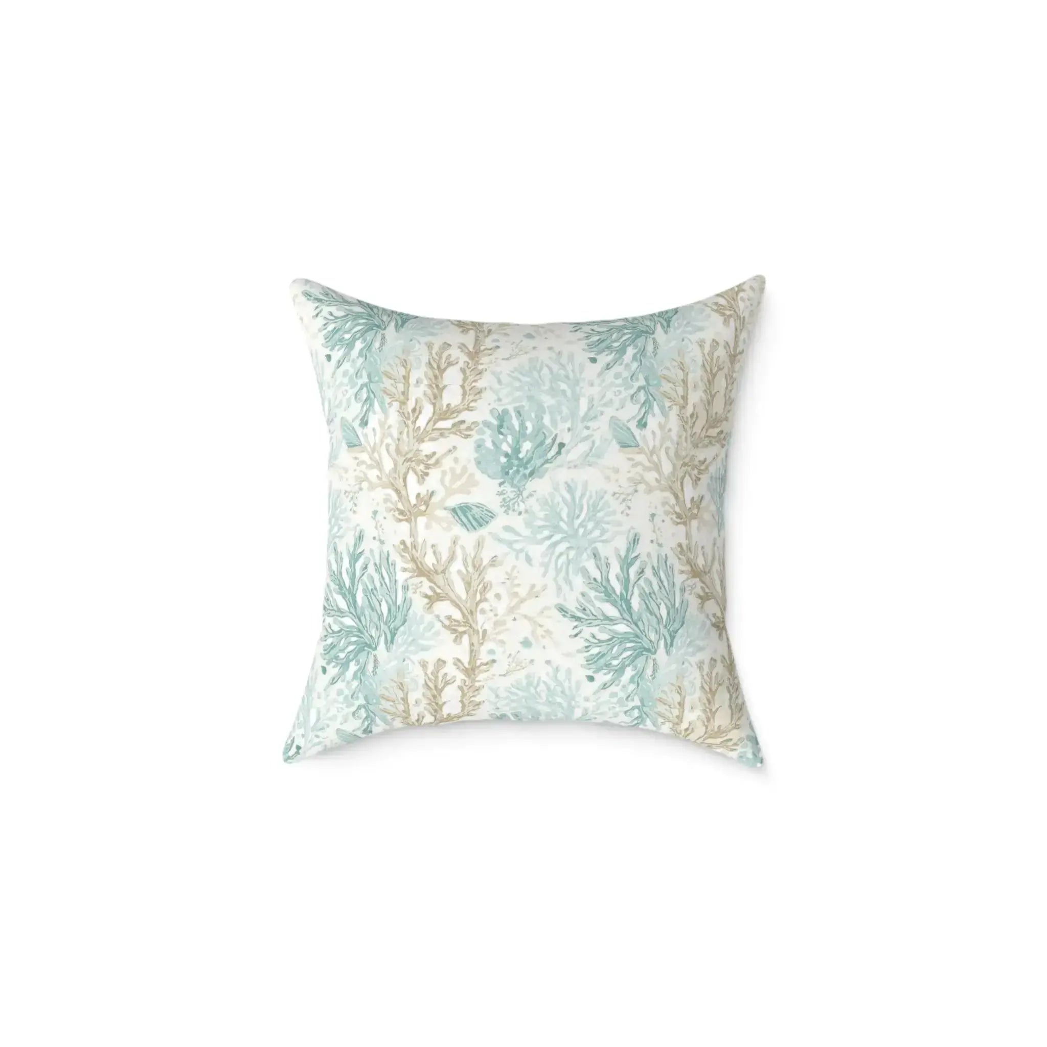 16x16 inch aqua sand coral pillow for armchair accent