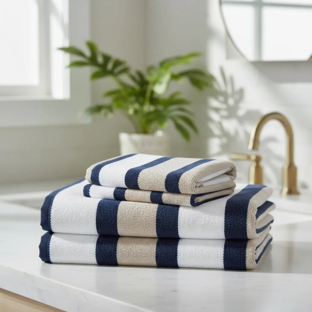 Harborline Cotton Bath Towel Printify