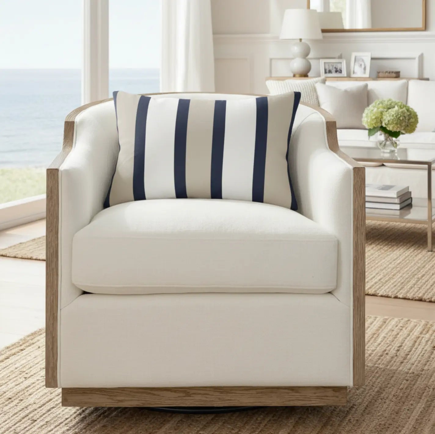 Harborline Stripe Lumbar Pillow Printify