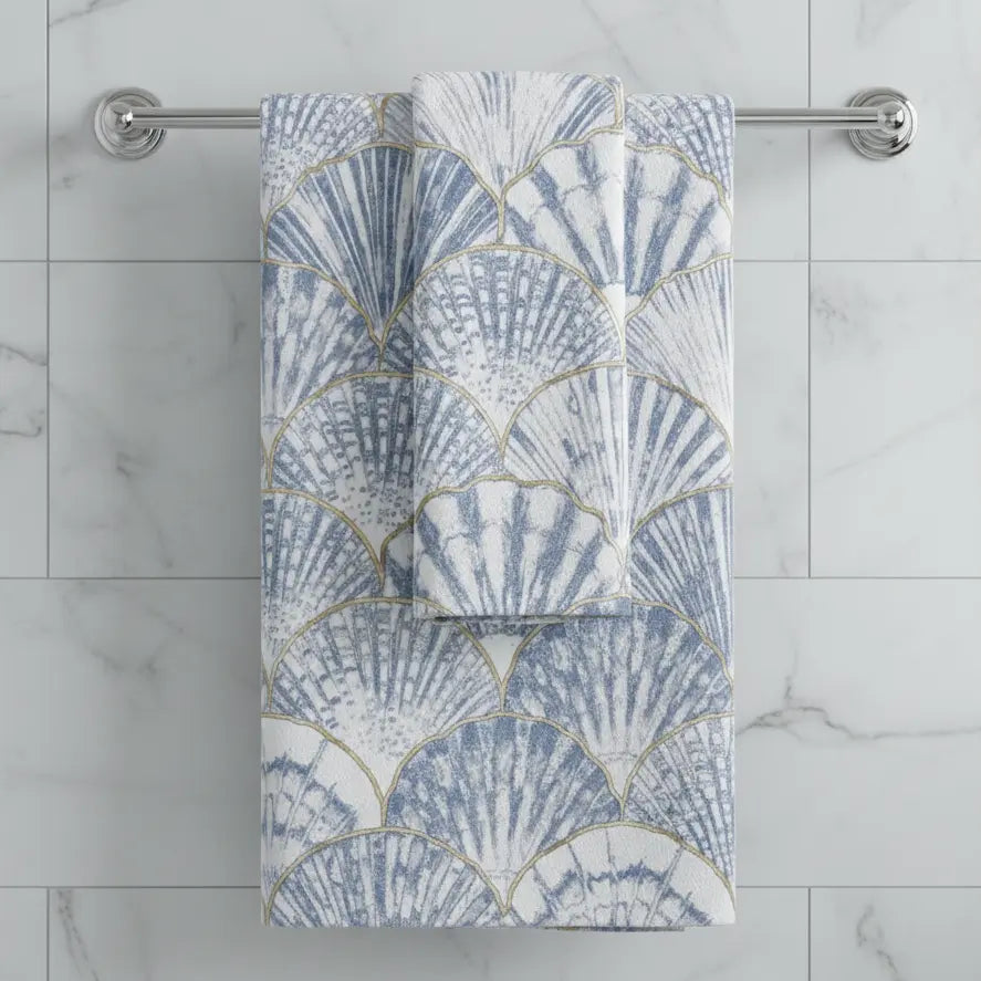 Nantucket Shell Mink-Cotton Bath Towel Printify