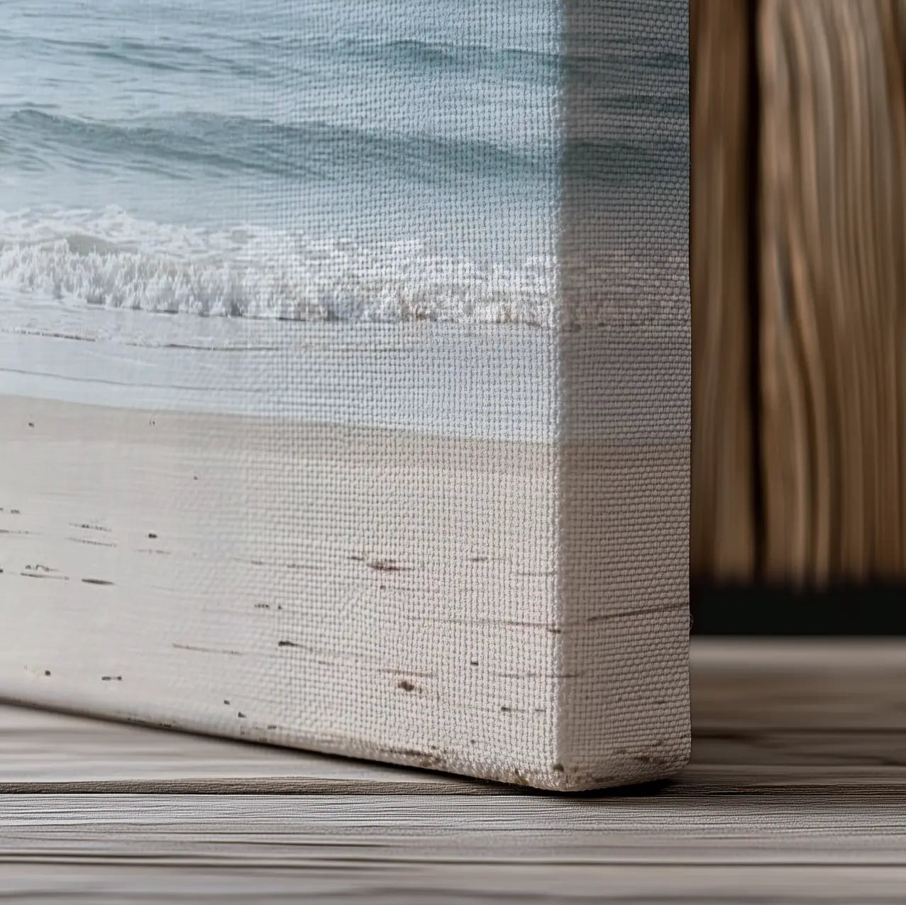 Calm Seascape Beach Waves Satin Canvas Printify