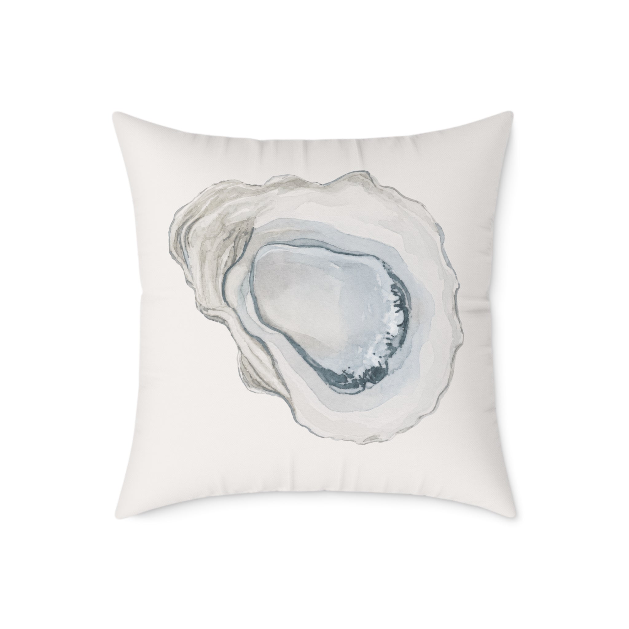 Neutral oyster throw pillow that suits coastal grandma and Hamptons style decor.