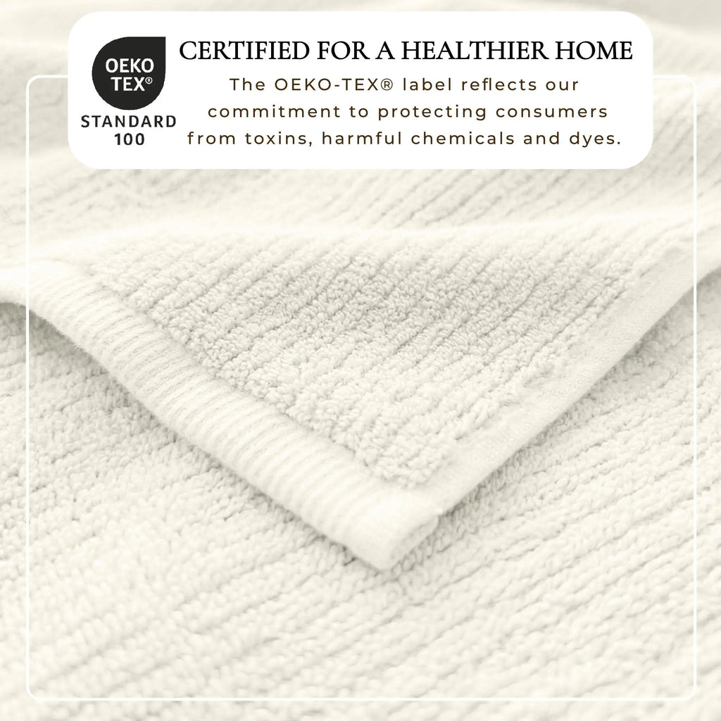 Turkish Cotton Ribbed 6-Piece Bath Towel Set, Georgiana Collection, white by Great Bay Home