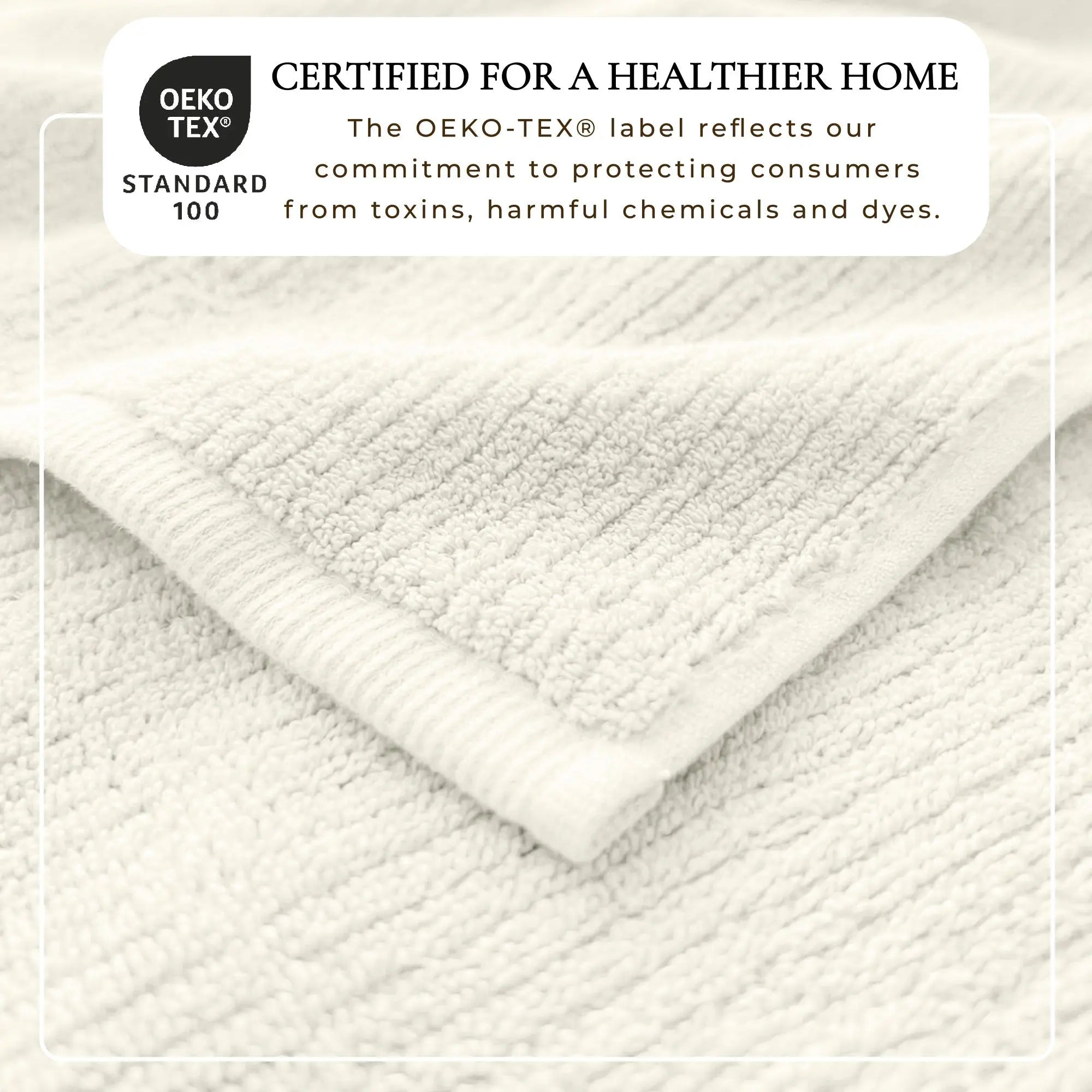 Turkish Cotton Ribbed 6-Piece Bath Towel Set, Georgiana Collection, white by Great Bay Home