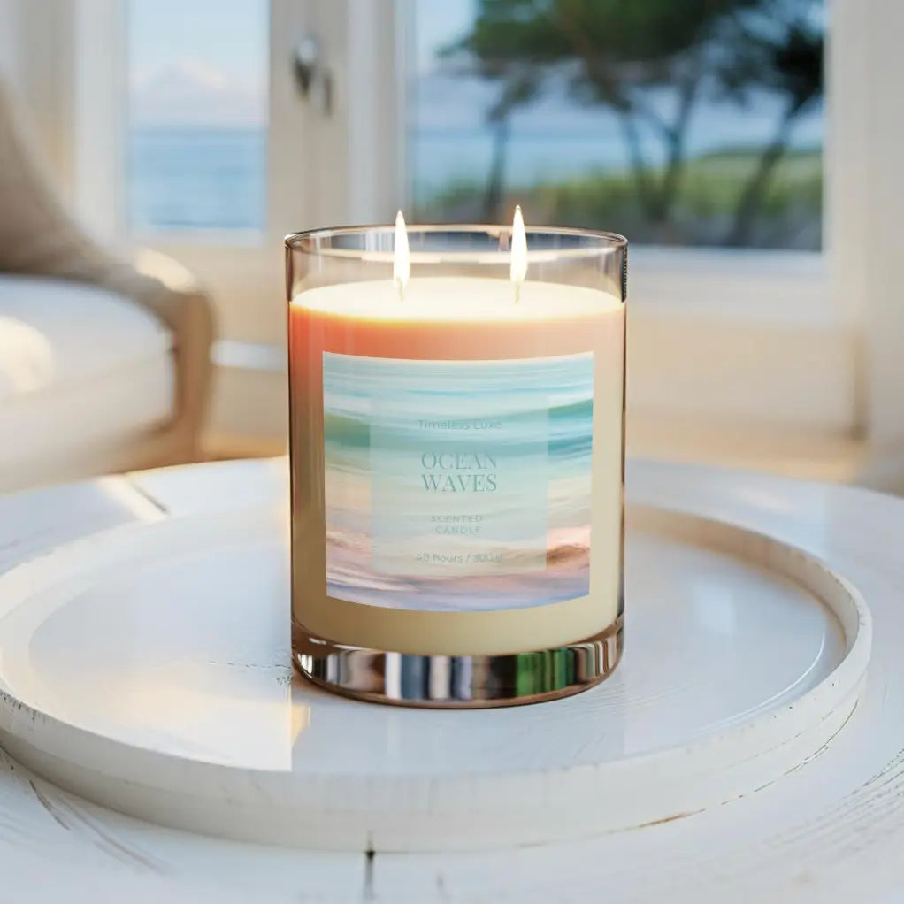 Ocean Waves Scented Candle Printify