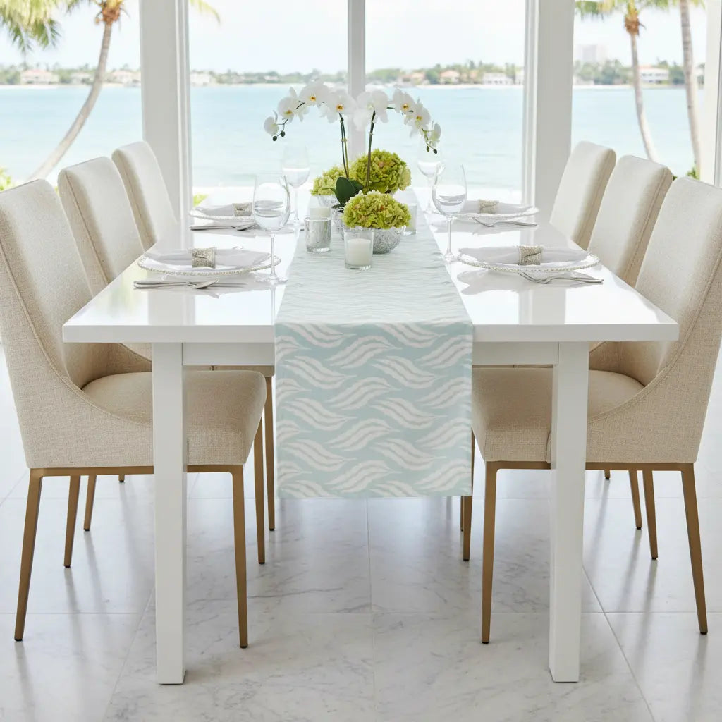Coastal Wave Pattern Table Runner – Ocean Inspired Table Decor ...