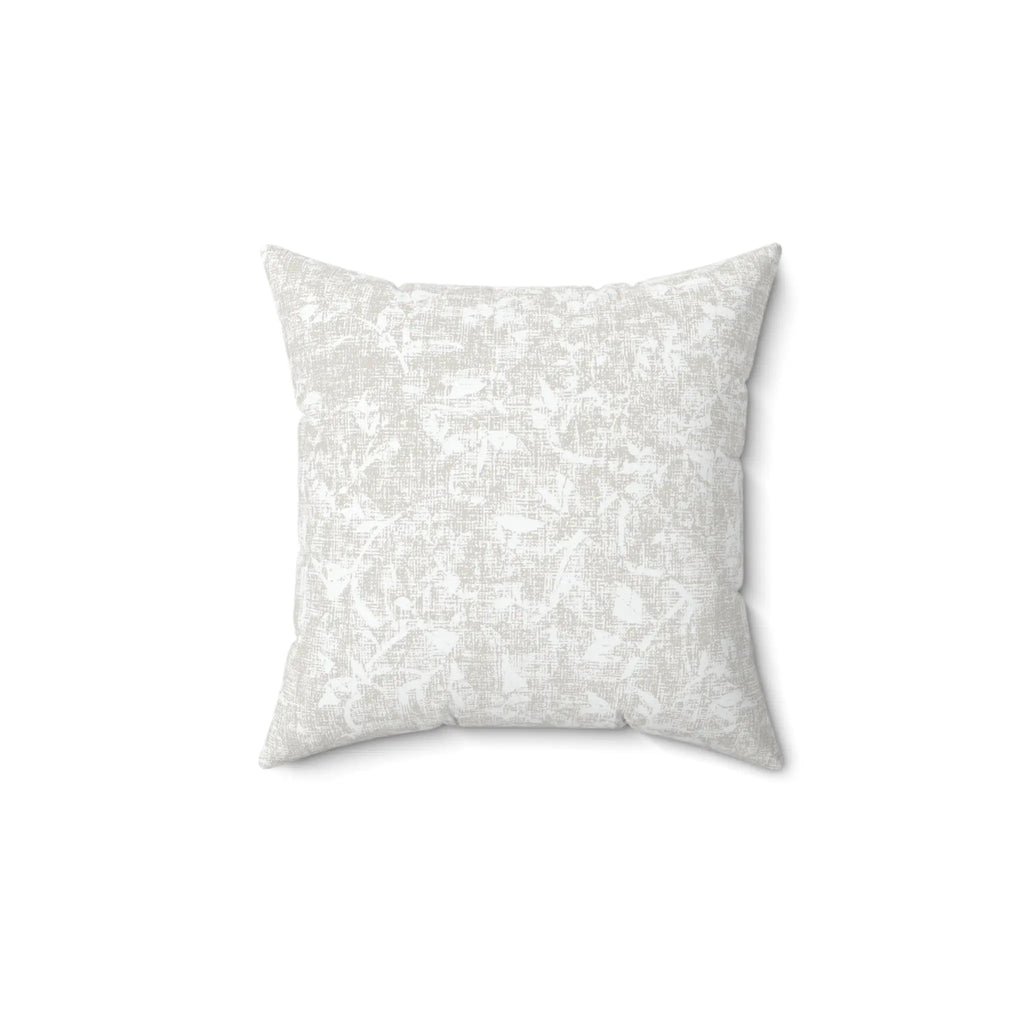 Neutral Textured Throw Pillow with linen-inspired pattern in soft gray, calm, sophisticated decor.
