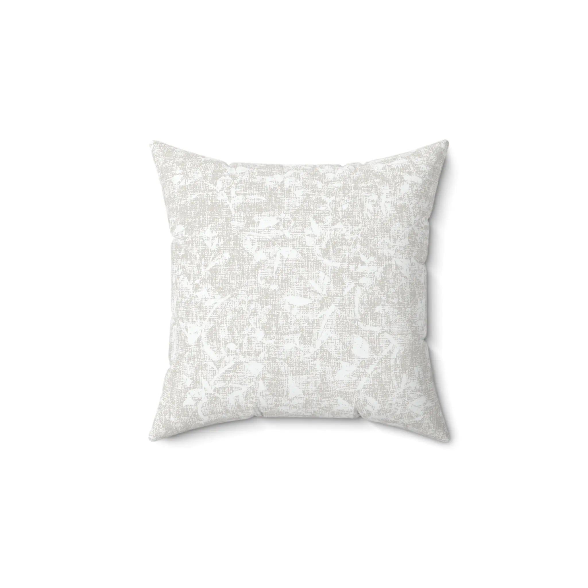 Neutral Textured Throw Pillow with linen-inspired pattern in soft gray, calm, sophisticated decor.