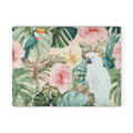 tropical palm leaf glass serving board for beach house entertaining