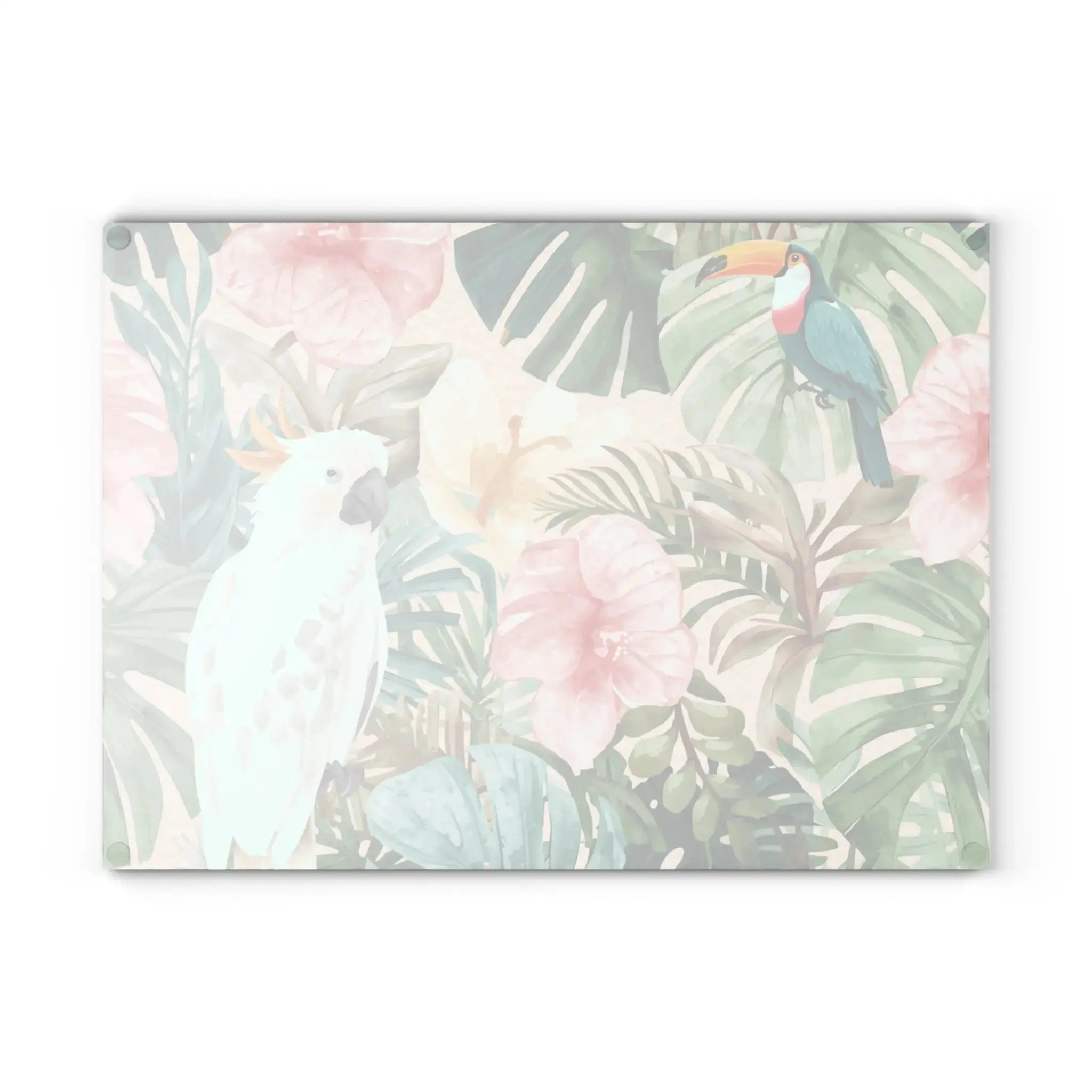 Tempered glass Palm Forest cutting board with tropical palm print