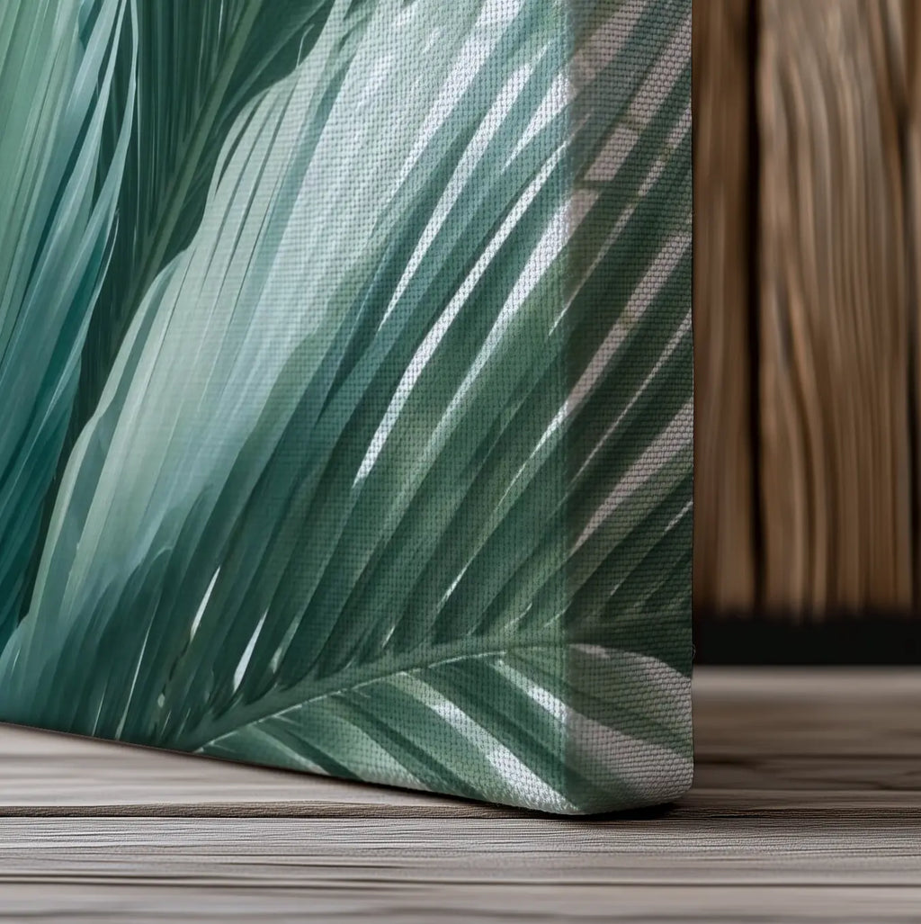 Tropical Palm Leaves Canvas | Green Botanical Wall Art Printify