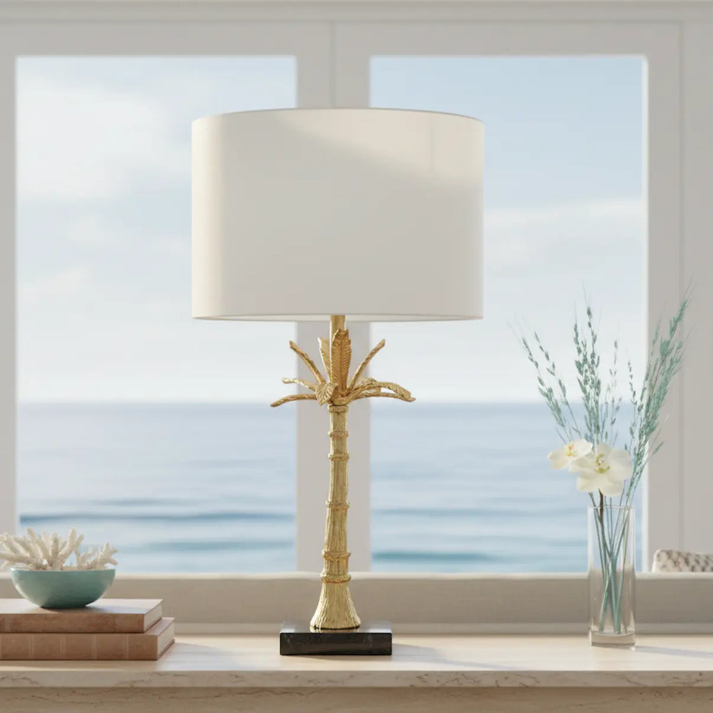 Palm Tree Gold Table Lamp HouseOfZazla