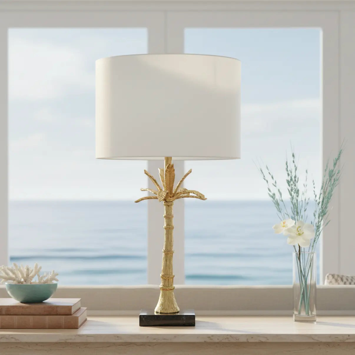 Palm Tree Gold Table Lamp HouseOfZazla