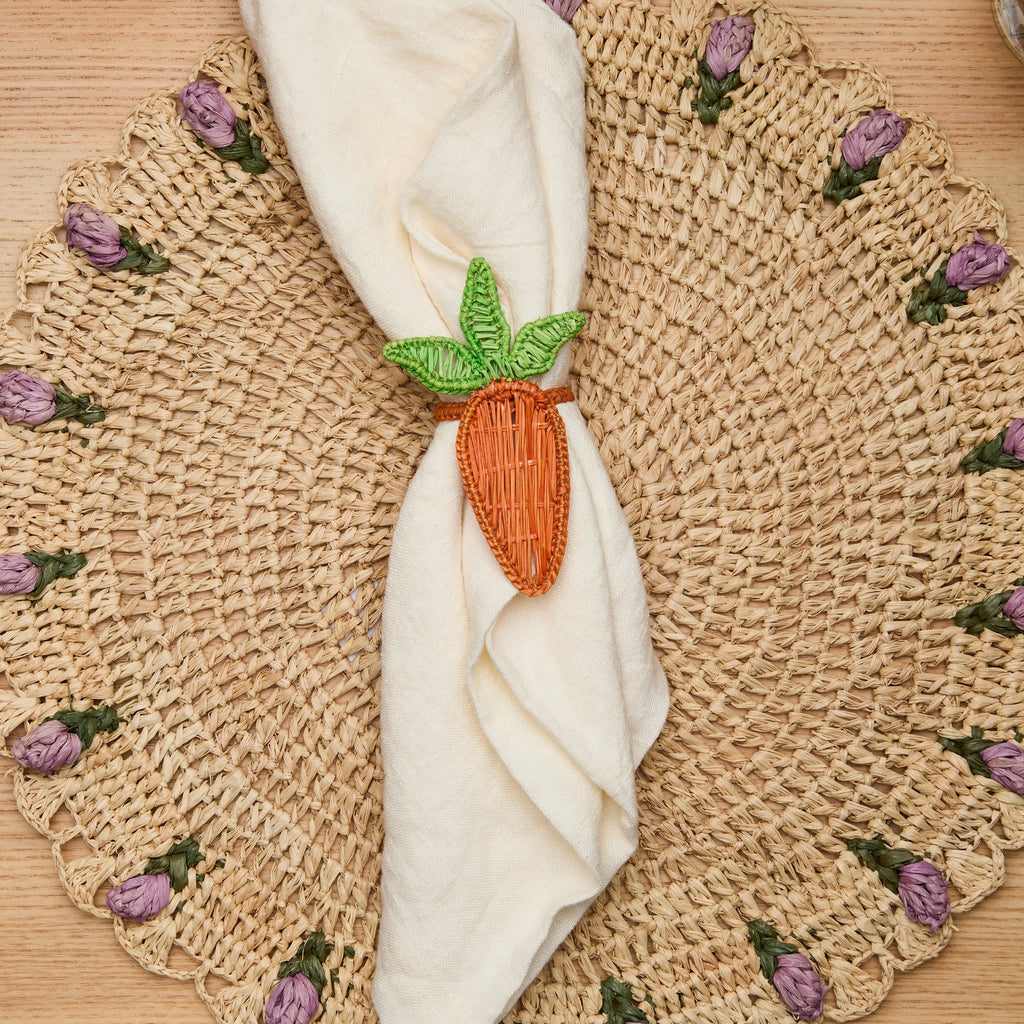 Carrot Handwoven Napkin Rings Set of 4 Payton James